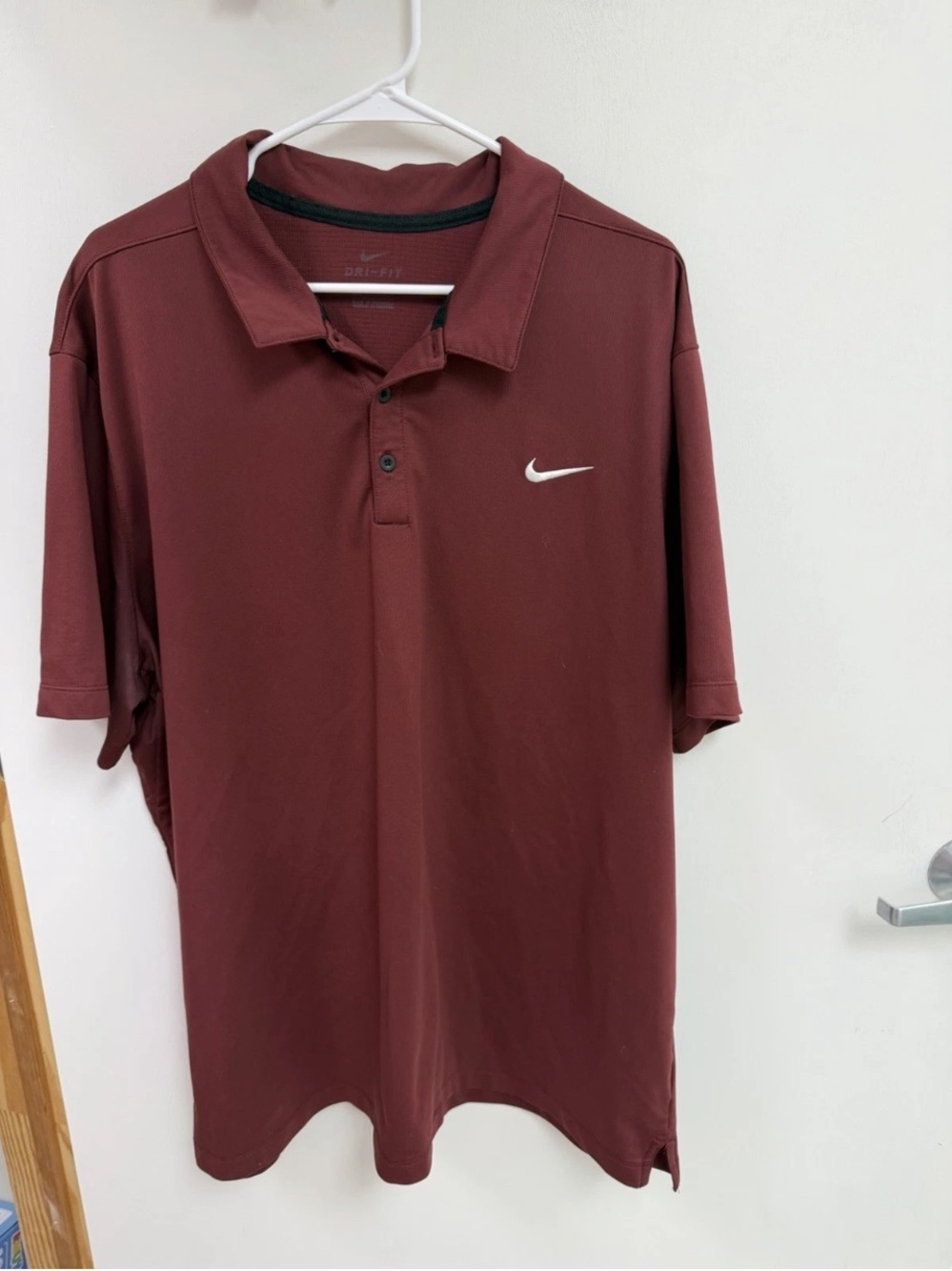 Nike Men’s Dry-fit Maroon Polo 2XL Short Sleeved Pre Owned Great Condition